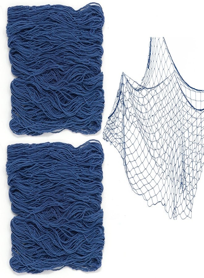 Bluetable Fish Net Decoration Nautical Netting Decor - Fishing Net Decor, Mermaid Birthday Decorations, Pirate Party Fishnet, Decorative Beach Party, Theme Ocean - Blue Color 48” x 144” Inches [2 Pack - Image 1