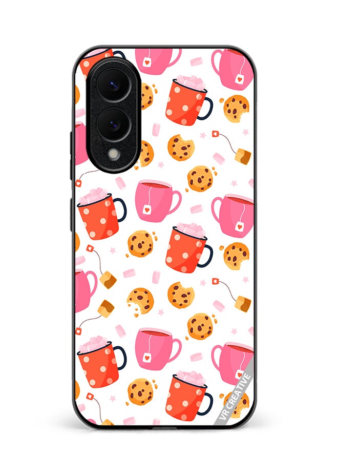 VR CREATIVE Protective Case Cover For Samsung Galaxy S25 Edge Sweet Seamless Pattern Design Multicolour