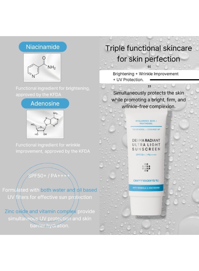 DERMACENTRIC Korean Dermatology Vegan Care Derma  Radiant Ultra Light Sunscreen - Image 4