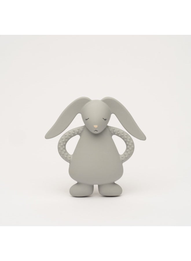Moonie Natural Rubber Teether Bunny - Silver - Image 1