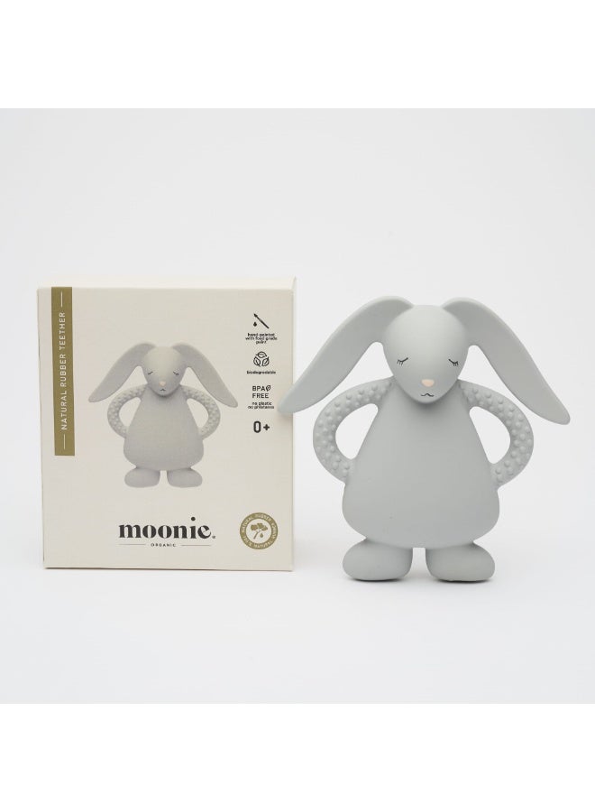 Moonie Natural Rubber Teether Bunny - Silver - Image 3