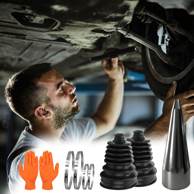 HCDDQP 2PCS CV Boot Repair Kit with Expander Tool and Clamps, 4 Stainless Steel Clamps & 6 Cable Ties and Protective Gloves,Universal CV Axle Boot Repair Kit for 19mm to 24mm Shafts - Image 5