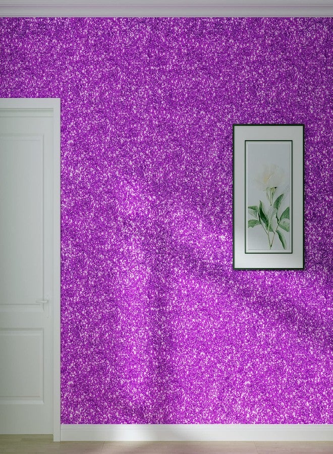 Decotalk Glitter Wallpaper Stick and Peel Purple Glitter Wallpaper 17.7"x120" Sparkle Contact Paper Purple Wall Paper Violet Sequins Vinyl for Walls Removable Chunky Sparkle Vinyl for Craft - Image 4