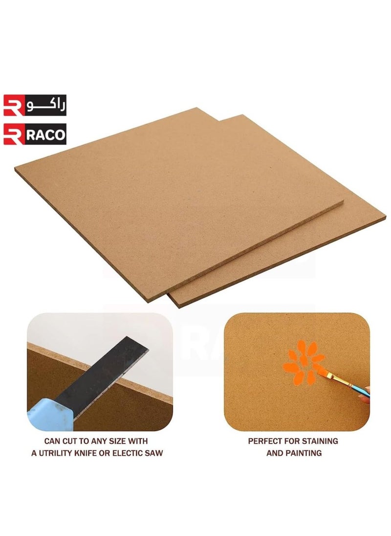 RACO MDF Wood Sheets for Crafts Engraving Painting Interior Design Plain MDF Board for DIY Projects 100 x 100 cm