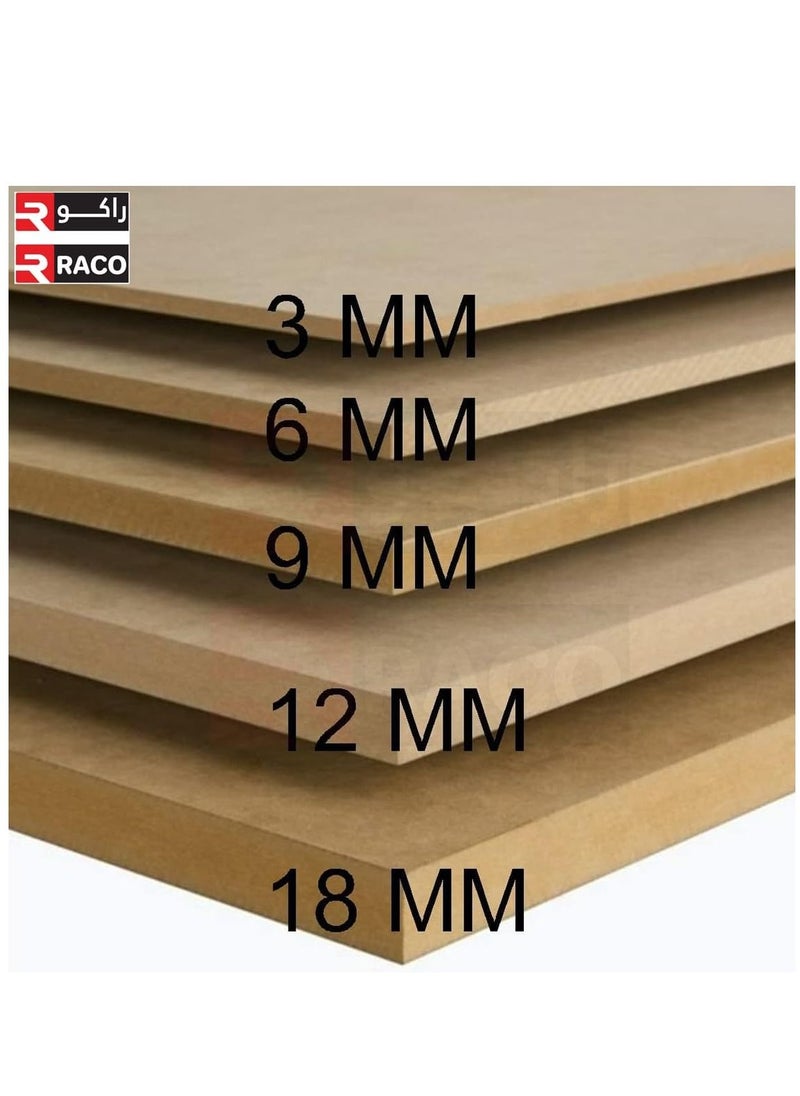 RACO MDF Wood Sheets for Crafts Engraving Painting Interior Design Plain MDF Board for DIY Projects 100 x 100 cm