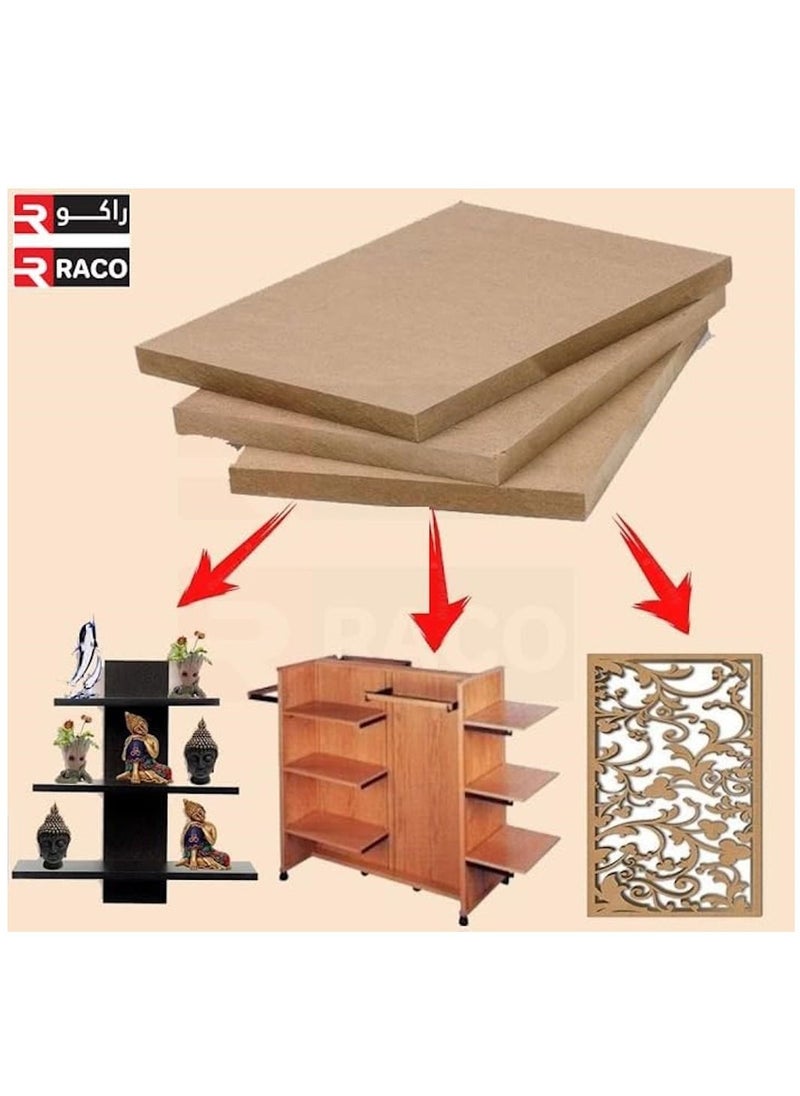 RACO MDF Wood Sheets for Crafts Engraving Painting Interior Design Plain MDF Board for DIY Projects 100 x 100 cm