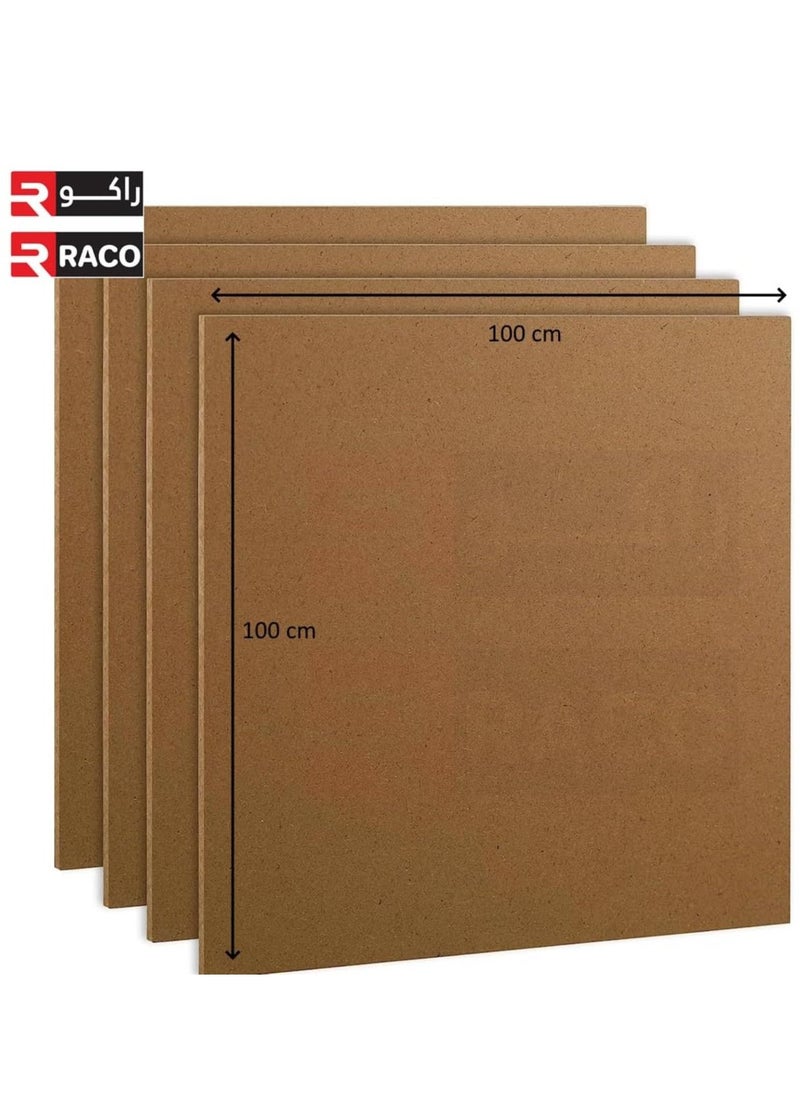 RACO MDF Wood Sheets for Crafts Engraving Painting Interior Design Plain MDF Board for DIY Projects 100 x 100 cm