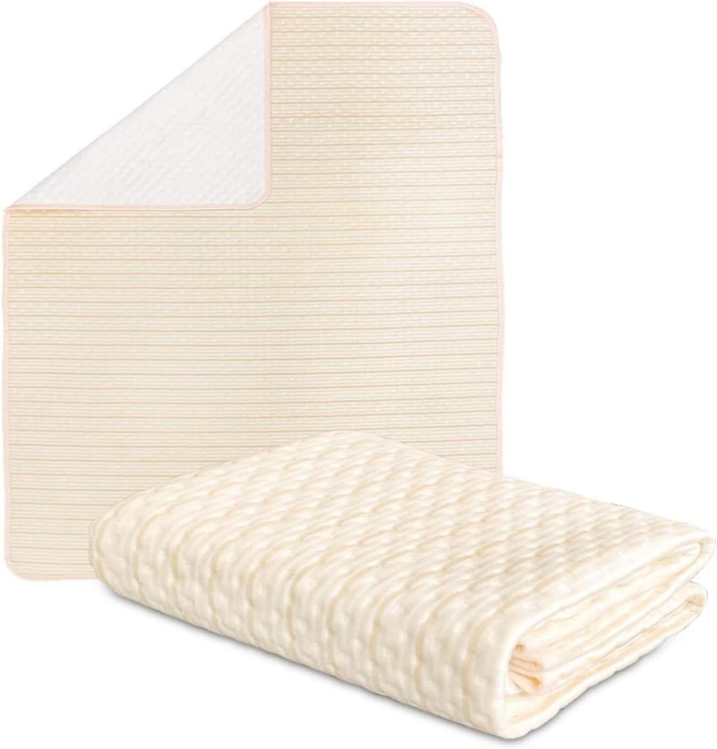 SKY-TOUCH Waterproof Bed Pad Reusable 70x90cm, 4-Layer Soft Baby Pee Pads with 100% Cotton Surface, Washable Mattress Protector Pads for Baby, Women, Elderly, Pets, Bed, Sofa(2pack) - Image 1