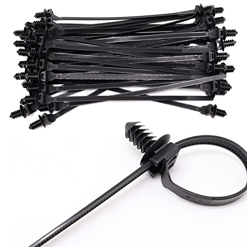 BENLIUDH Benliu 20Pcs Cable Zip Ties, 8.3x0.2 inch Heavy Duty Nylon Push Mount Self Locking Assortment for Indoor Wire Tying, Black - Image 1