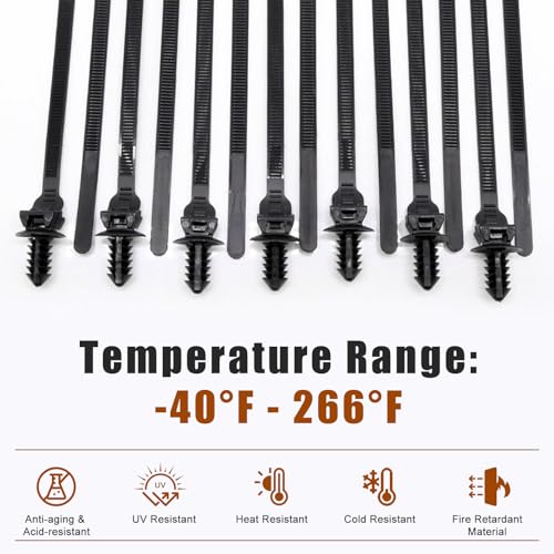 BENLIUDH Benliu 20Pcs Cable Zip Ties, 8.3x0.2 inch Heavy Duty Nylon Push Mount Self Locking Assortment for Indoor Wire Tying, Black - Image 4