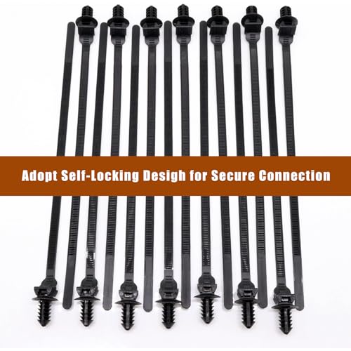 BENLIUDH Benliu 20Pcs Cable Zip Ties, 8.3x0.2 inch Heavy Duty Nylon Push Mount Self Locking Assortment for Indoor Wire Tying, Black - Image 5