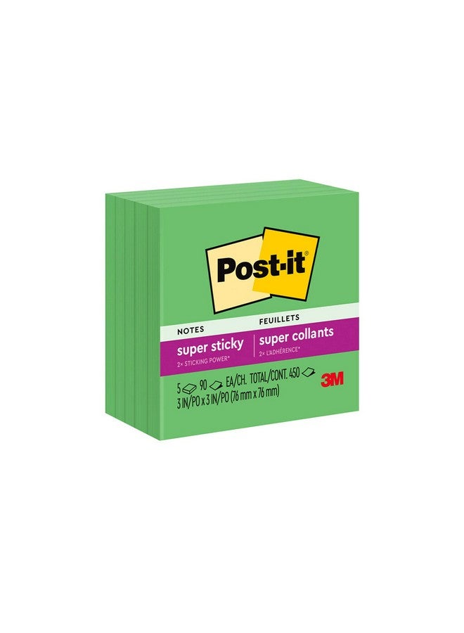 Post-it Super Sticky Notes 5 Sticky Note Pads 3 X 3 In. School Supplies For Students Ideal For Textbooks Notebooks Walls And Vertical Surfaces Single Color Packs Collection - Image 1