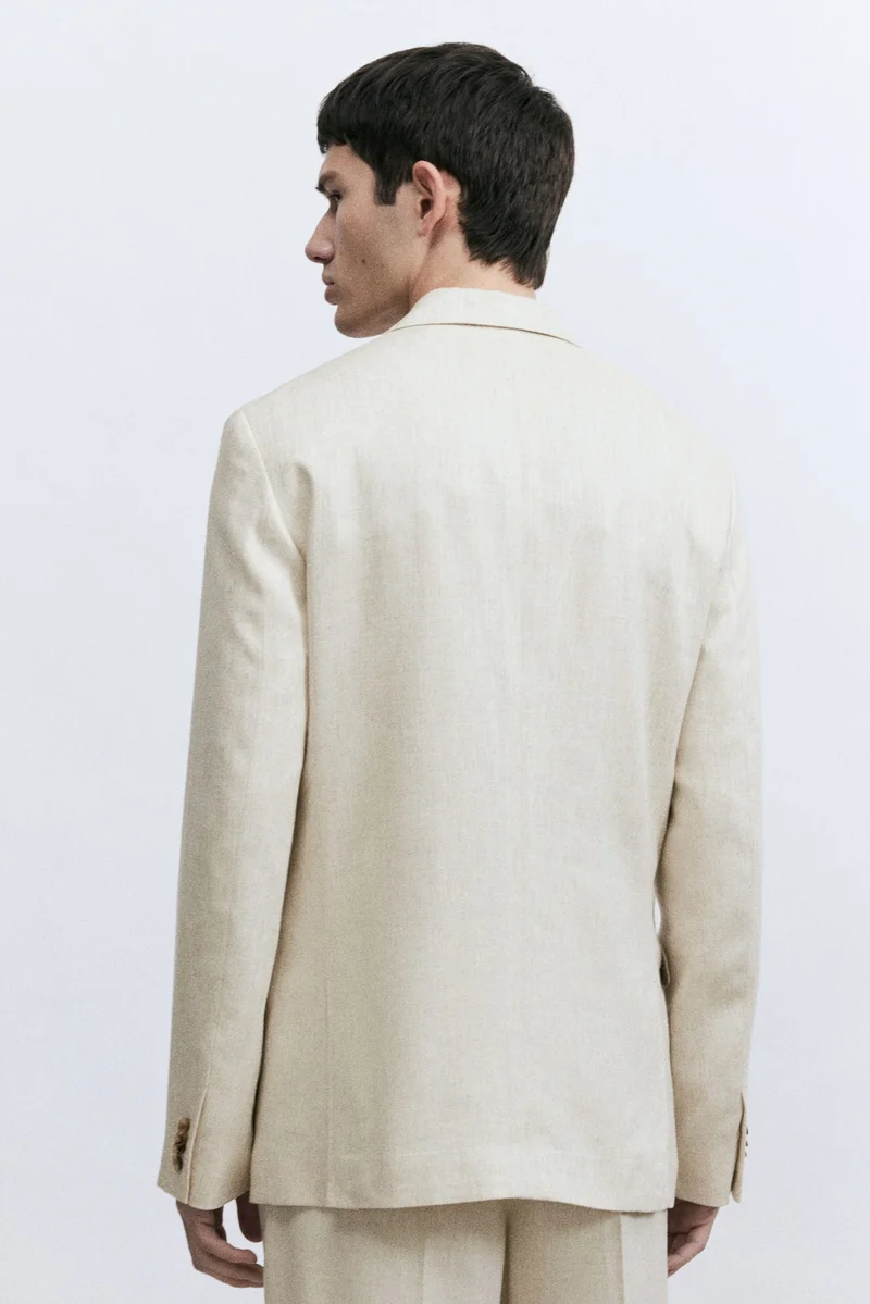 H&M  Regular Fit Linen-blend jacket for Men | Best Price UAE