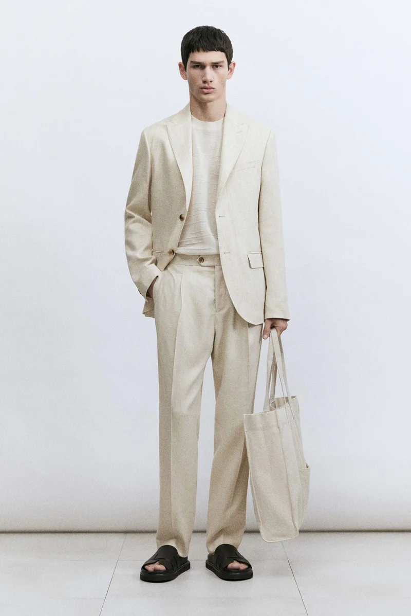 H&M Regular Fit Linen-blend jacket