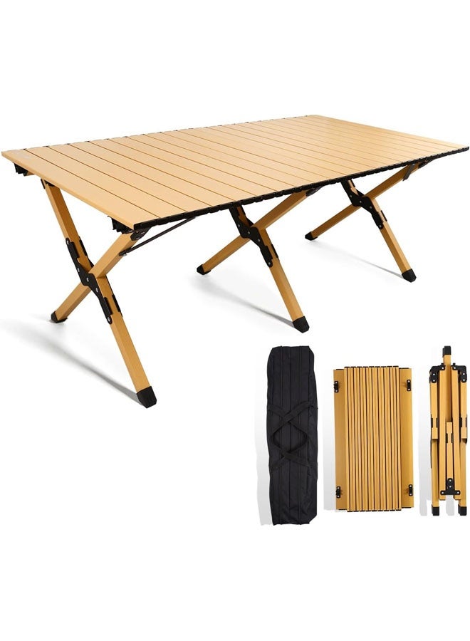 بيوينتي طاولة التخييم القابلة للطي ، طاولة قابلة للطي المحمولة ، طاولة فولاذية خفيفة الوزن ، طاولة نزهة محمولة مع حقيبة حمل سهلة في الهواء الطلق ، الشاطئ ، نزهة ، الفنادق الخلفية ، الشواء والحزب ، 120 سم × 60 سم × 45 سم ﻿ - Image 1