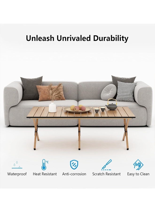 بيوينتي طاولة التخييم القابلة للطي ، طاولة قابلة للطي المحمولة ، طاولة فولاذية خفيفة الوزن ، طاولة نزهة محمولة مع حقيبة حمل سهلة في الهواء الطلق ، الشاطئ ، نزهة ، الفنادق الخلفية ، الشواء والحزب ، 120 سم × 60 سم × 45 سم ﻿ - Image 5