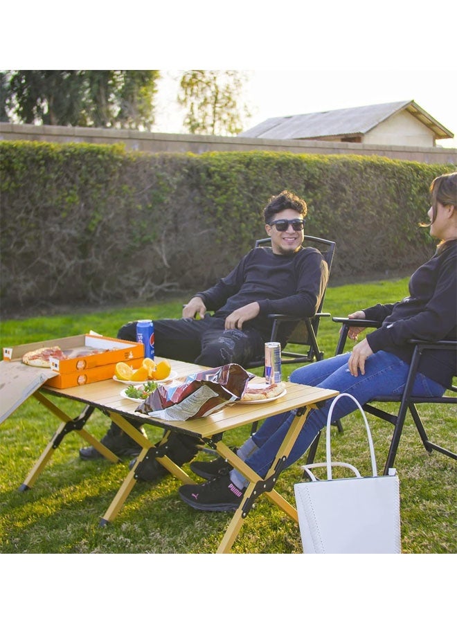 بيوينتي طاولة التخييم القابلة للطي ، طاولة قابلة للطي المحمولة ، طاولة فولاذية خفيفة الوزن ، طاولة نزهة محمولة مع حقيبة حمل سهلة في الهواء الطلق ، الشاطئ ، نزهة ، الفنادق الخلفية ، الشواء والحزب ، 120 سم × 60 سم × 45 سم ﻿ - Image 3