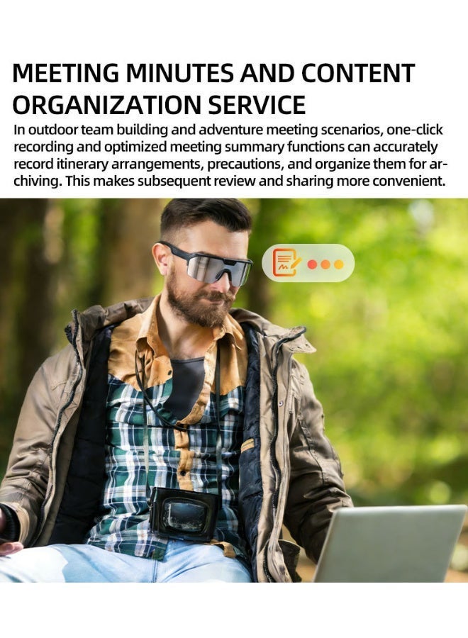 ZESITH Ice Blue AI Smart Translation Sunglasses 800W Pixel Camera Video Recording Outdoor Sports Cycling Fishing Glasses - Image 3