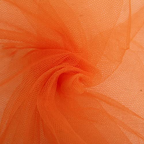 INKAJ Multi Purpose Solid Nylon Soft Net Combination Fabric - for Wedding, Parties, Costumes, and Decoration (16.4 x 4 Feet, Orange) - Image 1