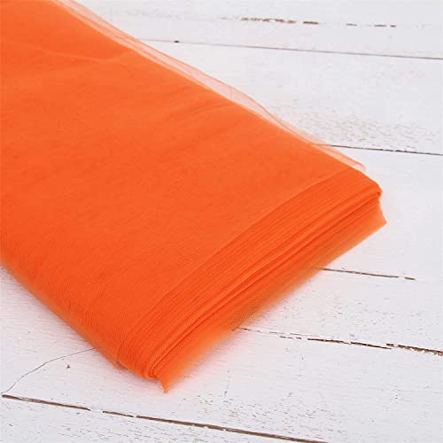 INKAJ Multi Purpose Solid Nylon Soft Net Combination Fabric - for Wedding, Parties, Costumes, and Decoration (16.4 x 4 Feet, Orange) - Image 2