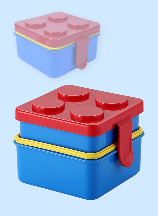 LITTLE SURPRISE BOX Little Surprise Box,2Pcs Square Red Lego Lid Bpa Free Plastic Kids Lunch Box Plus Cup Bottle For Kids - Image 4