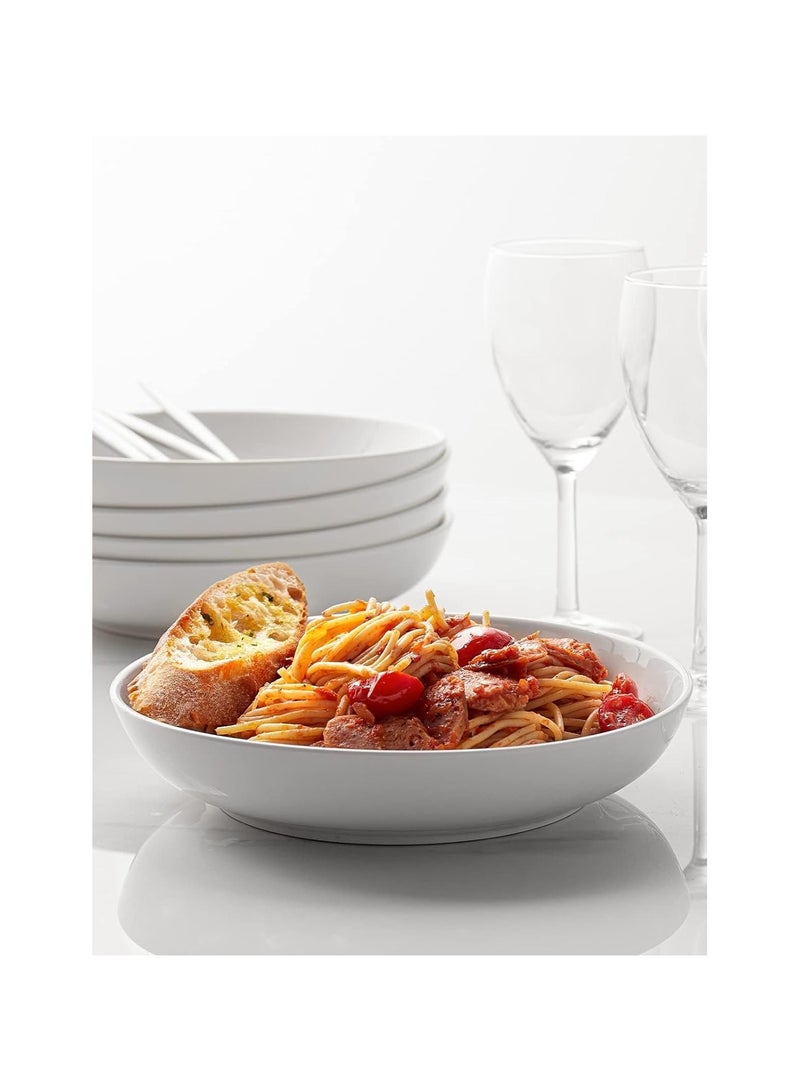 أوعية تقديم سلطة  حساء بيضاء مجموعة من 6 أوعية معكرونة من البورسلين - Image 1