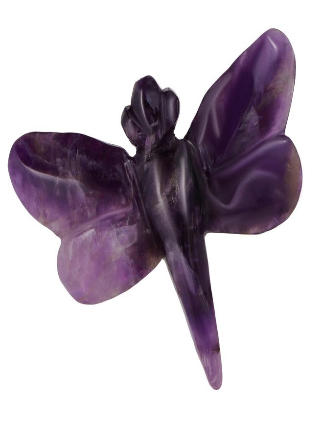 Artistone Amethyst Dragonfly Statue Healing Crystals Hand Carved Cute Animal Figurine, Worry Stone for Anxiety Relif Home Desk Decor Wall Decoration - Image 1