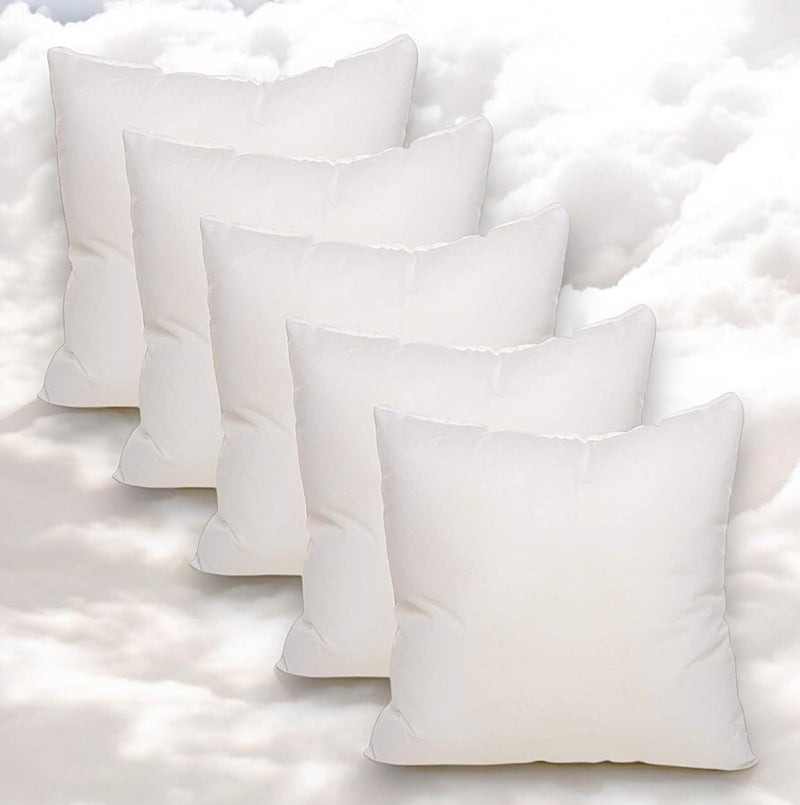 IMSmartMart Soft Microfiber Smooth Satin Hotel Quality Certified Hollow Fiber Filler Square Cushion (16X16 Inches; White) - Set of 5 - Image 4