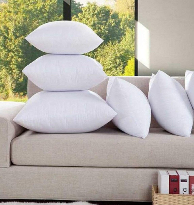 IMSmartMart Soft Microfiber Smooth Satin Hotel Quality Certified Hollow Fiber Filler Square Cushion (16X16 Inches; White) - Set of 5 - Image 2