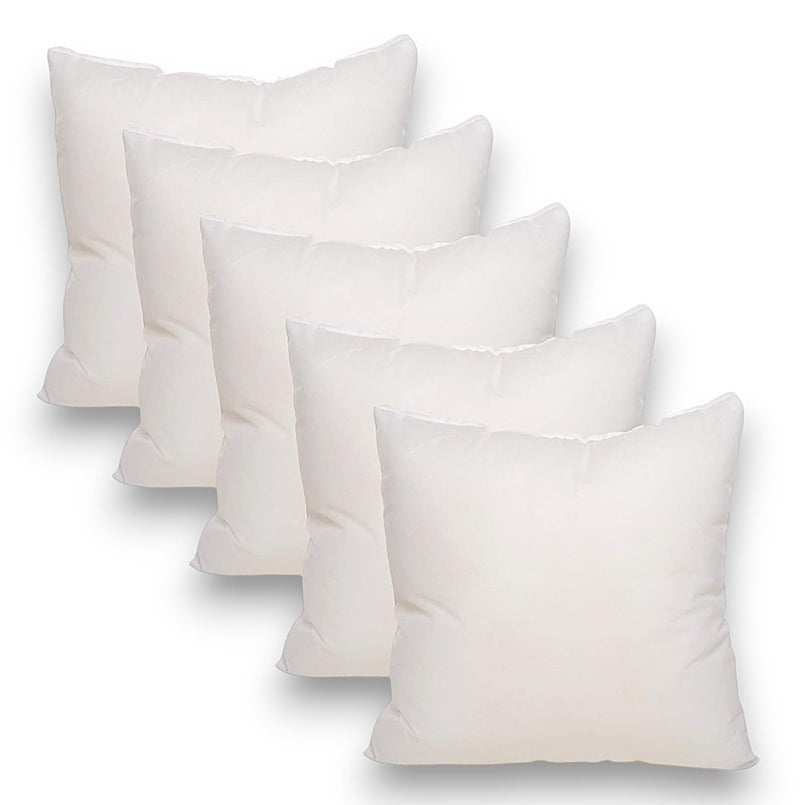IMSmartMart Soft Microfiber Smooth Satin Hotel Quality Certified Hollow Fiber Filler Square Cushion (16X16 Inches; White) - Set of 5 - Image 1