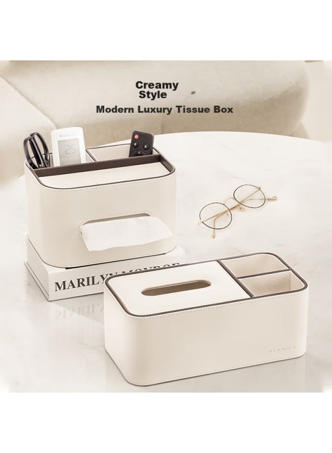 Vlando Weilanduo Cream-style Tissue Box, High-end Light Luxury Desktop Tissue Holder, Creative Storage Box For Home Living Room Coffee Table And Napkins - Image 5