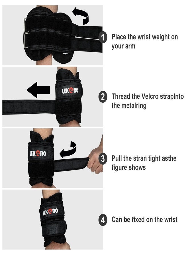 LEKÄRO Adjustable Wrist Weights, Removable Wrist Ankle Weights, Strength Training Weighted, For men Women, Fitness, Walking, Jogging, Workout, Running - Image 3