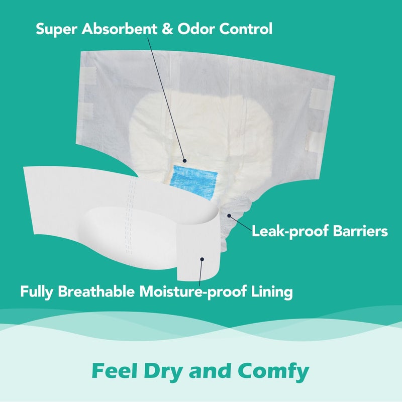 SUNKISS TrustPlus Adult Diapers with Maximum Absorbency, Disposable Incontinence Briefs with Tabs for Men and Women, Maximum Overnight Absorbency, Medium, Previously S/M, 60 Count (4 Packs of 15) - Image 4