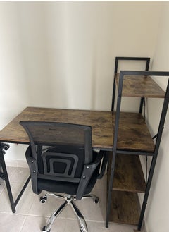 fashionhome Modern Home Office Work Study Gaming and Writing Table with Storage Bookshelves 106.5 x 59.6 x 123 Centimeter  - Image 2