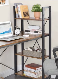 fashionhome Modern Home Office Work Study Gaming and Writing Table with Storage Bookshelves 106.5 x 59.6 x 123 Centimeter  - Image 4