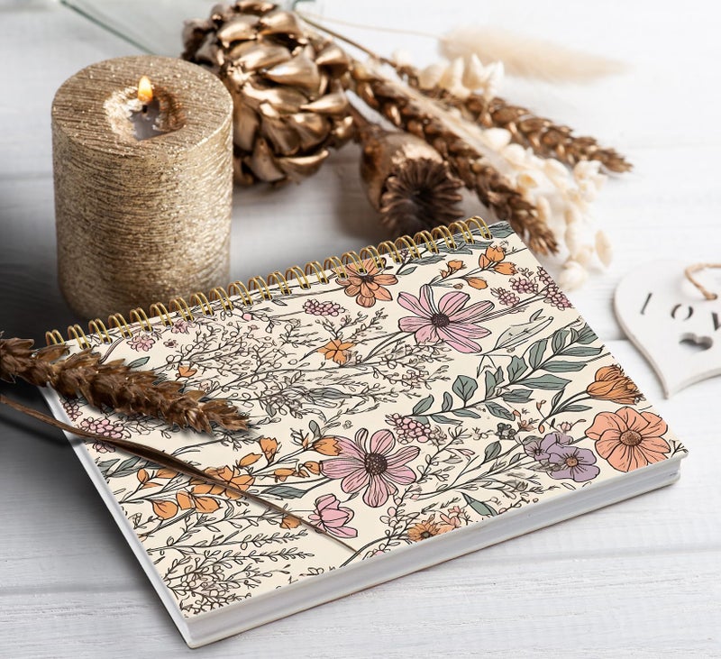 foedor Floral Work Notebook Pretty Journal for Women,Flower Hardcover Notebooks for Work,School College spiral notebook,Flower Garden - Image 4