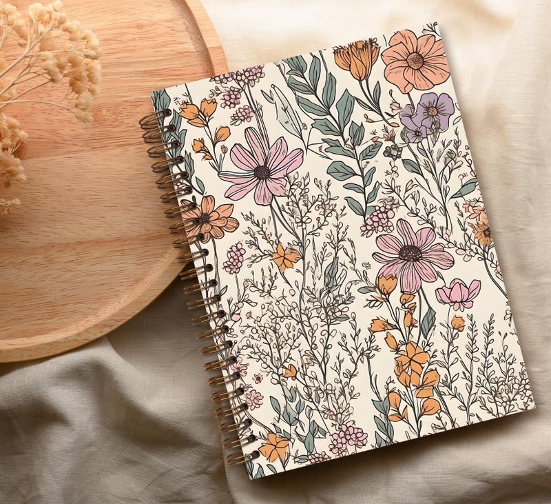 foedor Floral Work Notebook Pretty Journal for Women,Flower Hardcover Notebooks for Work,School College spiral notebook,Flower Garden - Image 5