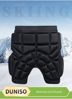 DUNISO Hip protection pad, EVA ice skating pad, anti fall and anti slip, with Velcro design, suitable for ice skating, skiing and balance cycling, suitable for waist circumference of 68 to 96cm, black  - Image 1