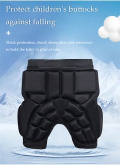 DUNISO Hip protection pad, EVA ice skating pad, anti fall and anti slip, with Velcro design, suitable for ice skating, skiing and balance cycling, suitable for waist circumference of 68 to 96cm, black  - Image 3