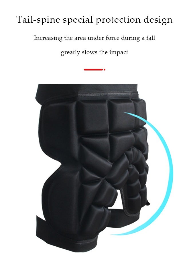 DUNISO - Hip protection pad, EVA ice skating pad, anti fall and anti slip, with Velcro design, suitable for ice skating, skiing and balance cycling, suitable for waist circumference of 68 to 96cm, black - Image 1