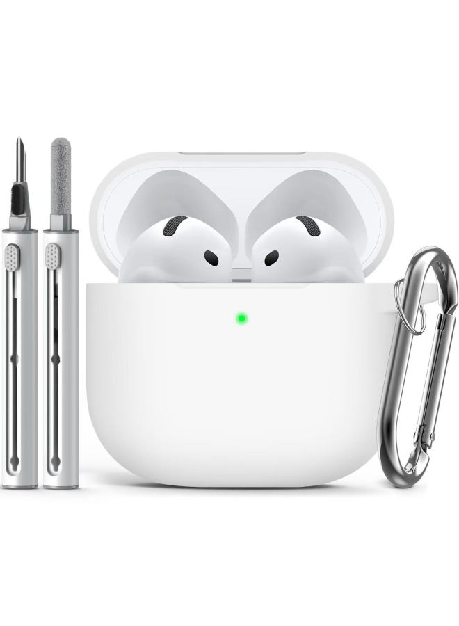 Suitable For Airpods Protective Cover Apple Bluetooth Earphone Shell Plus Cleaning Pen Suit-Color:White-Model:airpods 3 - Image 1