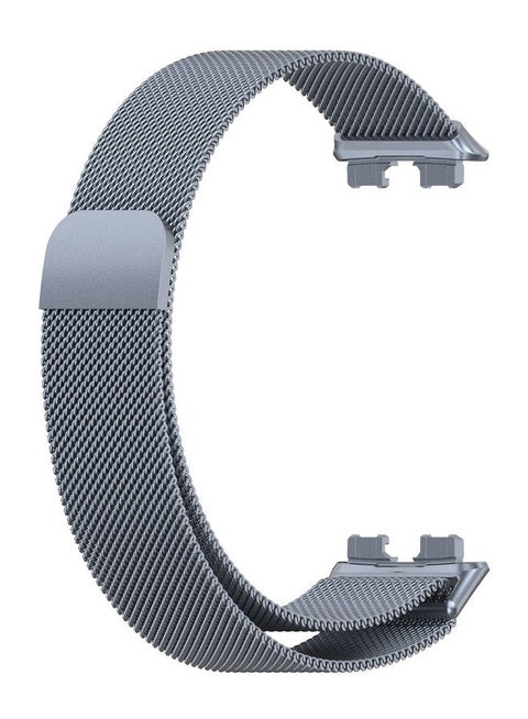 Milanese Strap for Huawei Band 8/9/10 Stainless Steel Replacement Band Magnetic Loop Watch Strap(Grey)