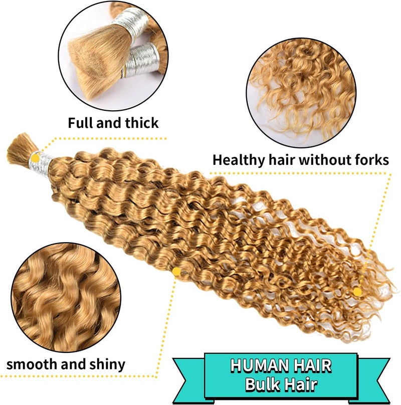 DSOAR 18 Inch Human Hair for Braiding Hair Bulk Braid Extensions Deep Wave Boho Human Braiding Hair No Weft Micro Braiding Human Hair 100g - Image 3