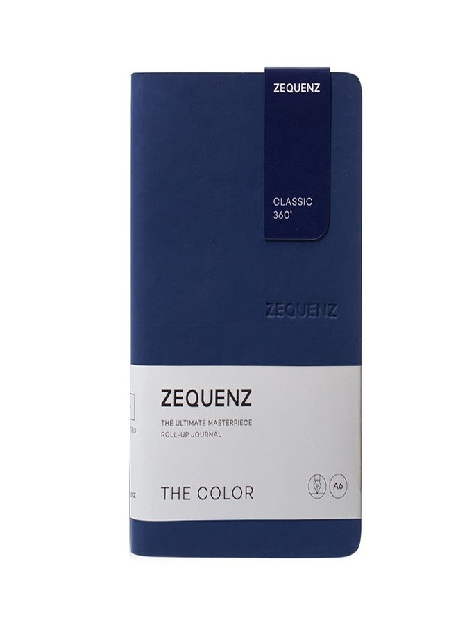 Zequenz A6- Mini Size Dark Navy Blue Notebook Dotted Acid Free Paper 200 Pages 80GSM 360 Degree Flexibility 100% Handmade Fountain Pen Friendly Color Series Bookmark Included - Image 1