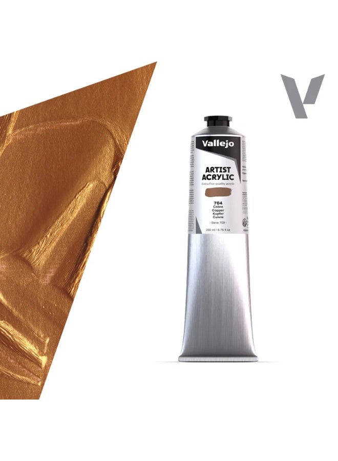 فاليجو طلاء أكريليك نحاسي ٢٠٠ مل - أنبوب أكريليك معدني فائق النعومة للفنانين المحترفين والحرفيين