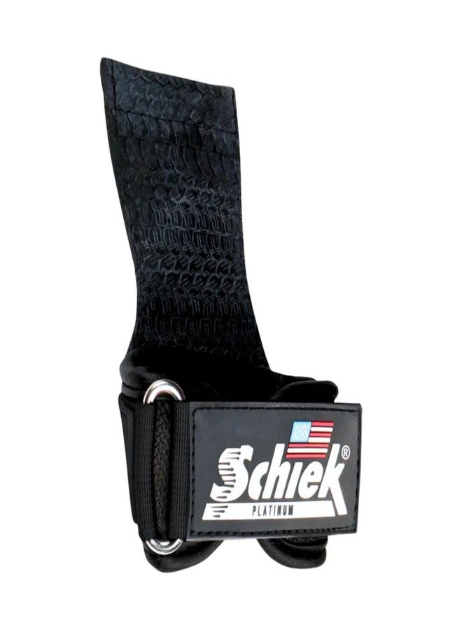 Schiek Sports Model 1907 Platinum Edition Ultimate Grips - 3 in 1 Weight Lifting Straps Wrist Wraps and Grip Pads - Secure Non Slip Control and Comfort for Strength Training (Black, Small) - Image 1