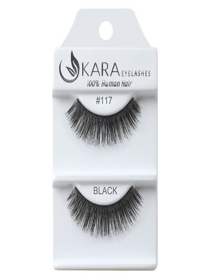 Kara Beauty Human Hair Eyelashes - 117 (Pack of 12) - Image 1