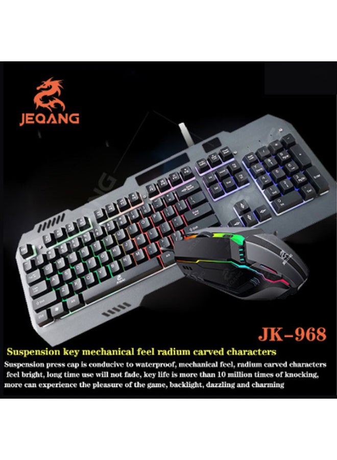 JEQANG Brand New Mechanical Gaming Keyboard and Mouse Combo with LED chroma RGB lighting Rainbow backlit  - Image 1