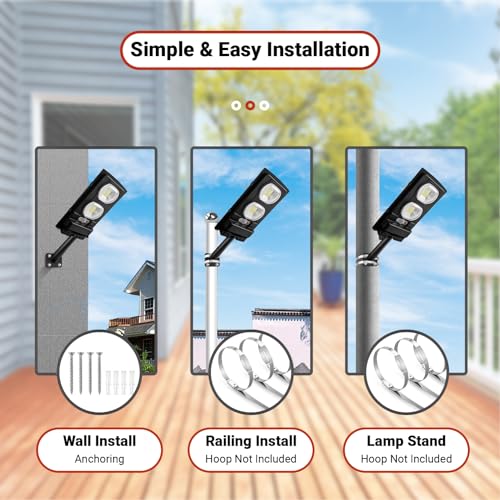 Epyz Solar Light Outdoor 108 Bright White LEDs Light 1 Lighting Modes, Adjustable Solar Panel. Wired Security Solar Powered Lights for Outside Yard [ Cold White Light, Pack of 1 ] - Image 5