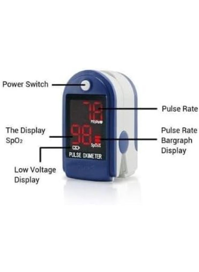 Pulse Oximeter جهاز قياس نسبة الأكسجين في الدم عن طريق الإصبع - شاشة رقمية لمراقبة تشبع الأكسجين ونبضات القلب - جهاز طبي محمول للاستخدام المنزلي والرياضي - Image 3